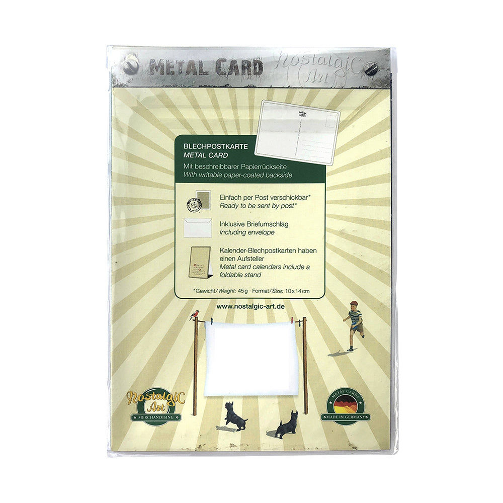 3PK Nostalgic Art Metal Mailing Postcard Vino Rosso 10x14cm