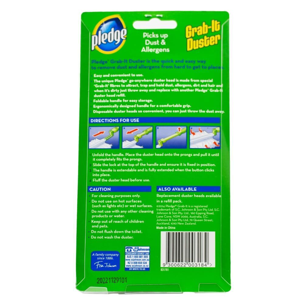 4PK Pledge Grab It Duster Home Cleaner Dust/Allergen Remover