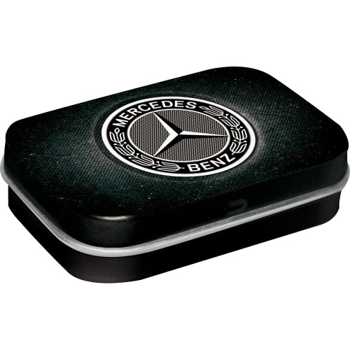 2PK Nostalgic Art 6cm Mint Tin Box Mercedes-Benz Logo Black Fresh Breath Candy