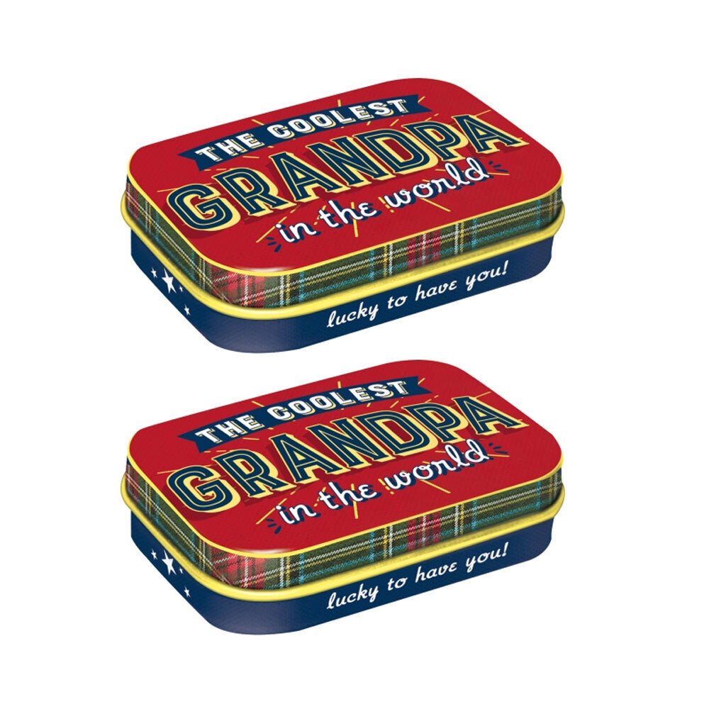 2PK Nostalgic-Art 4x6cm Metal Mint Box The Coolest Grandpa