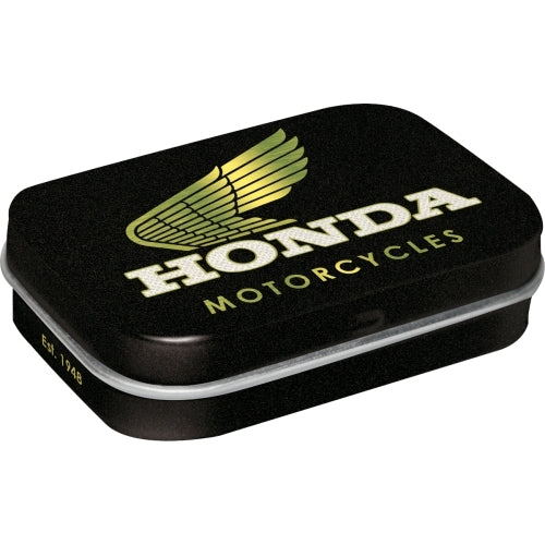2PK Nostalgic Art 4x6cm Mint Box Metal Tin Honda MC Motorcycles Gold