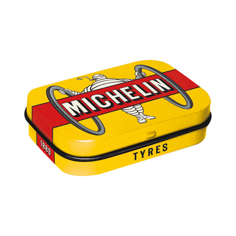 8PK Nostalgic-Art Pocket Mint Tin Box Michelin Tyres Bibendum 4x6cm - Yellow