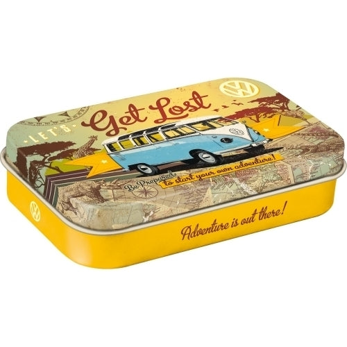 2PK Nostalgic Art 10cm Mint Tin Box XL VW Bulli Let's Get Lost Hard Candy