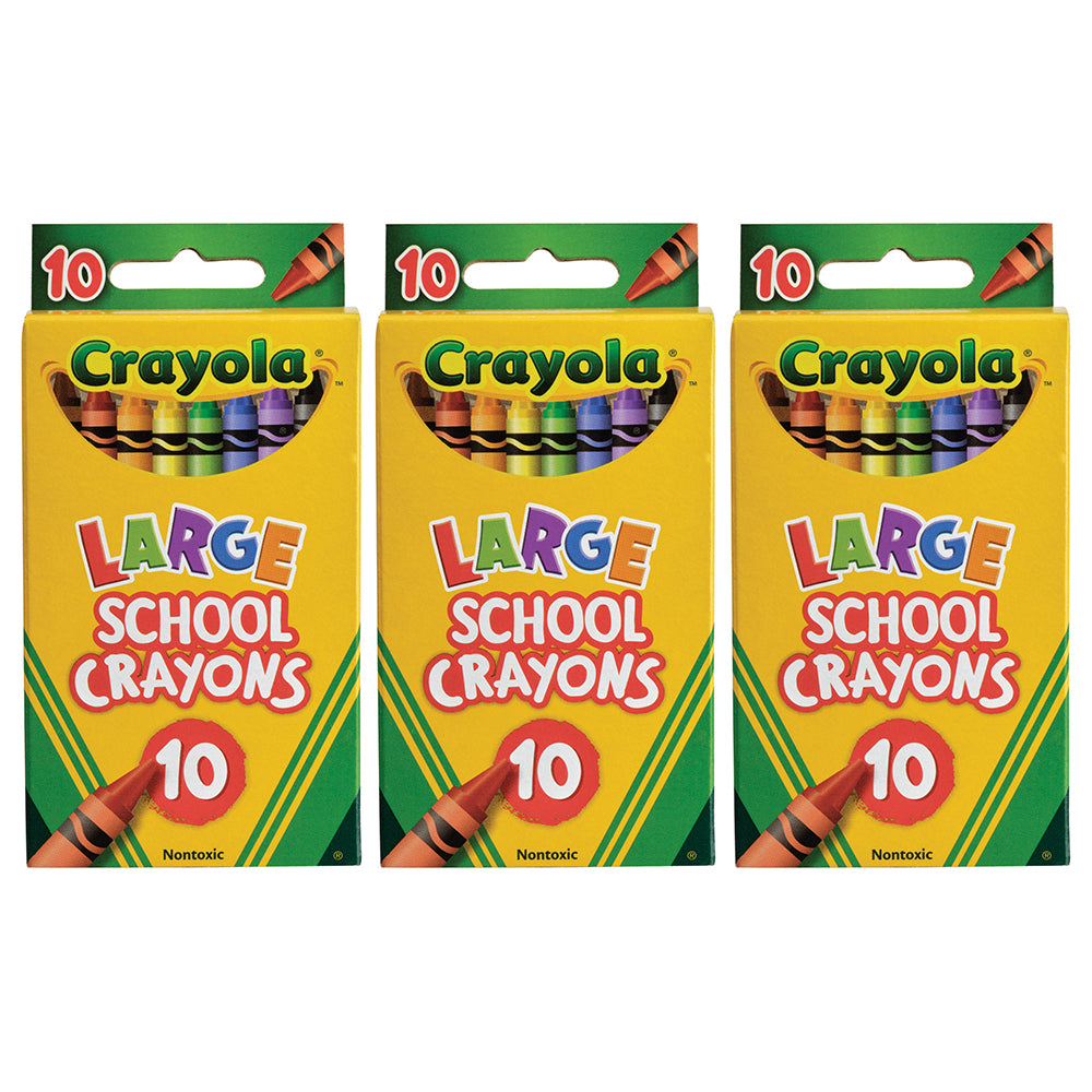 3x10pc Crayola Kids/Childrens Creative Large School Crayons 36m+