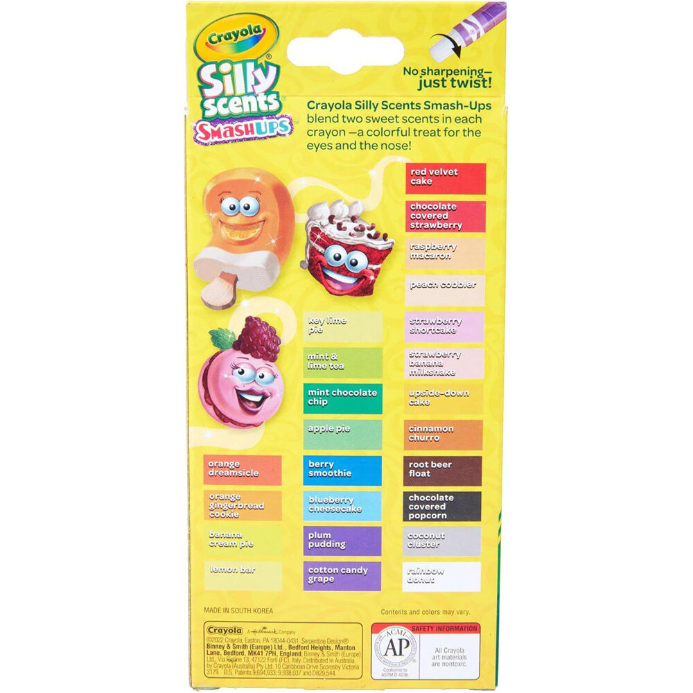 4x 24pc Crayola Silly Scents Smash Ups Mini Twistables Crayons Kids 3y+