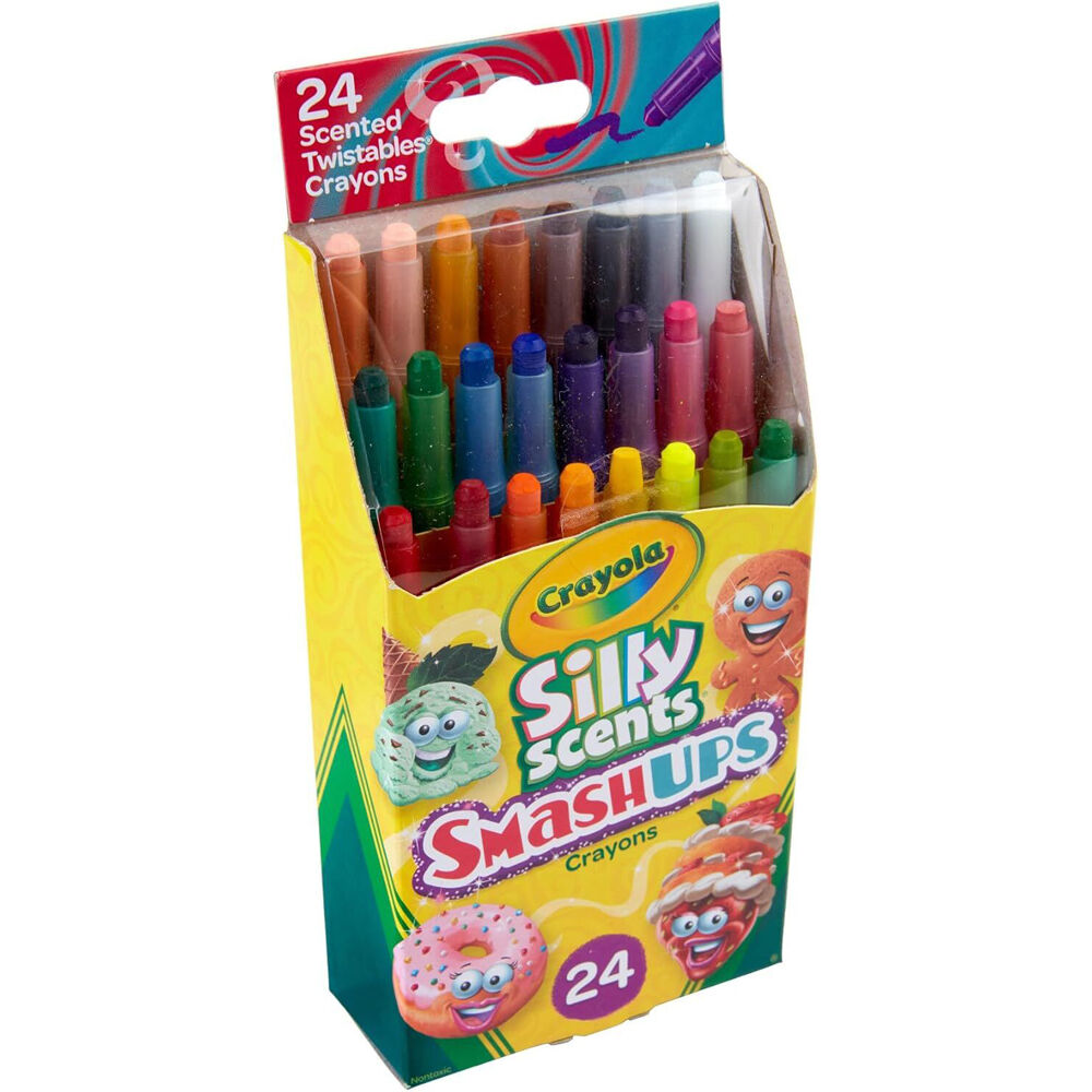 4x 24pc Crayola Silly Scents Smash Ups Mini Twistables Crayons Kids 3y+
