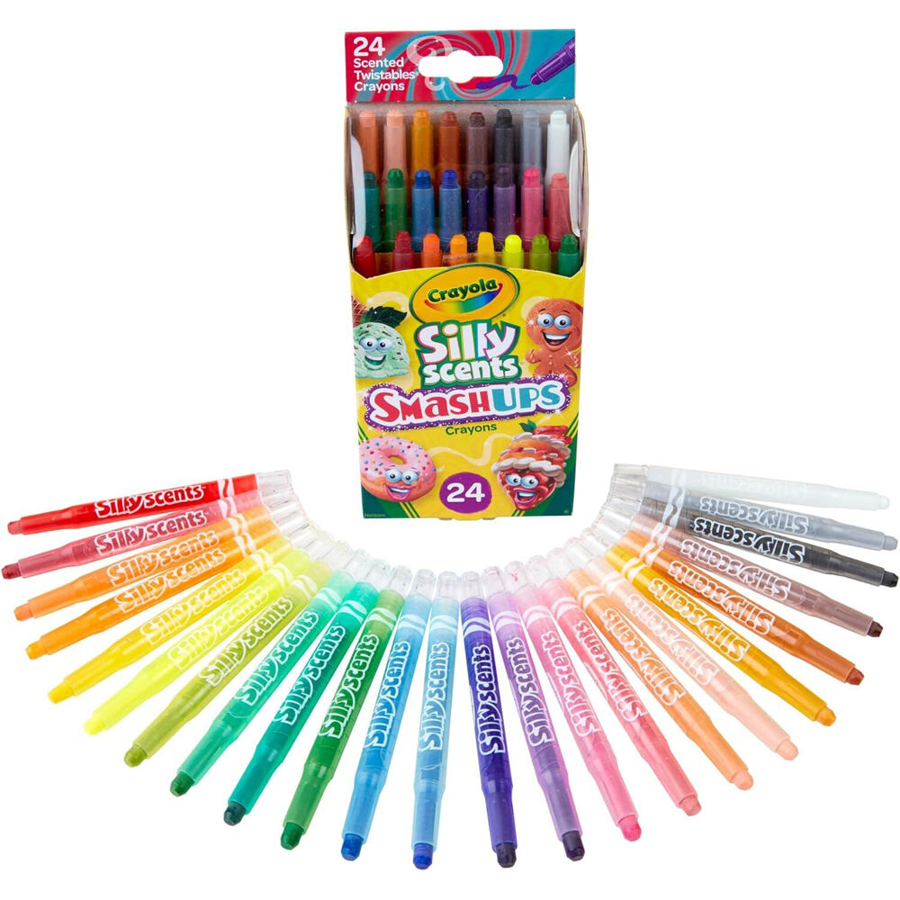 4x 24pc Crayola Silly Scents Smash Ups Mini Twistables Crayons Kids 3y+
