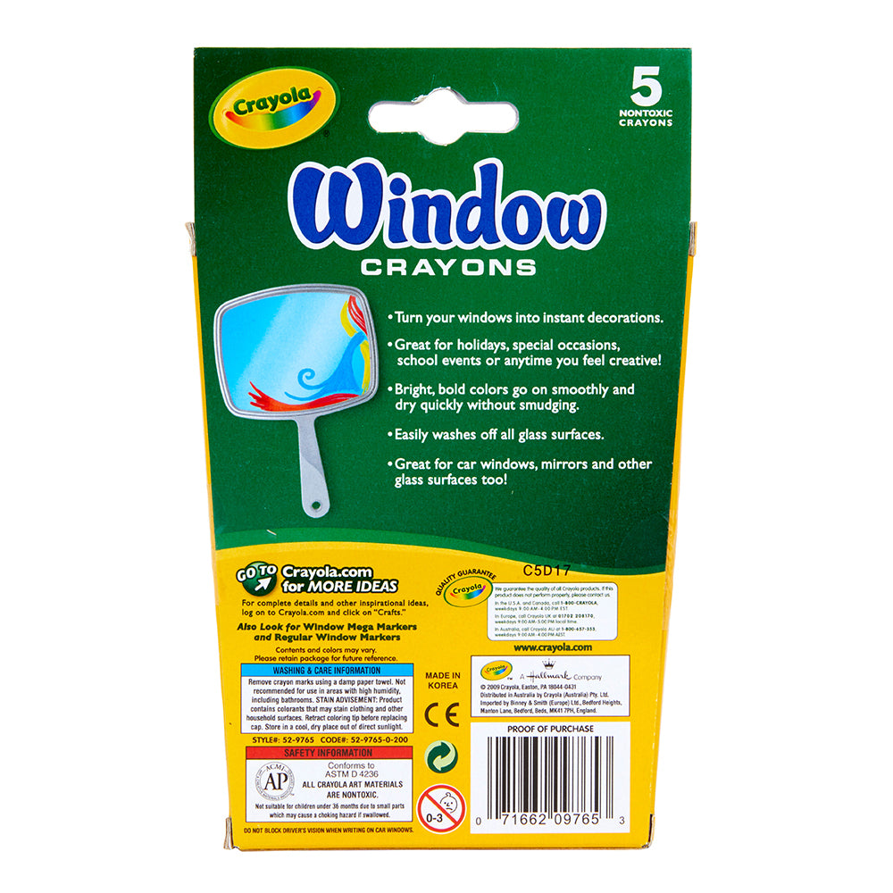2x5pc Crayola Kids/Childrens Creative Washable Window Crayons