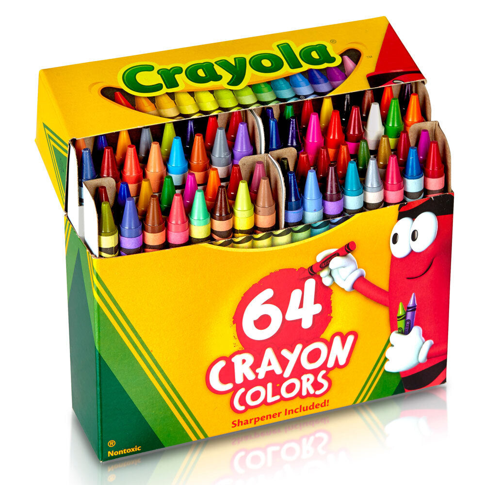 3PK 64 Crayola Crayon Box w/ Sharpener 3y+