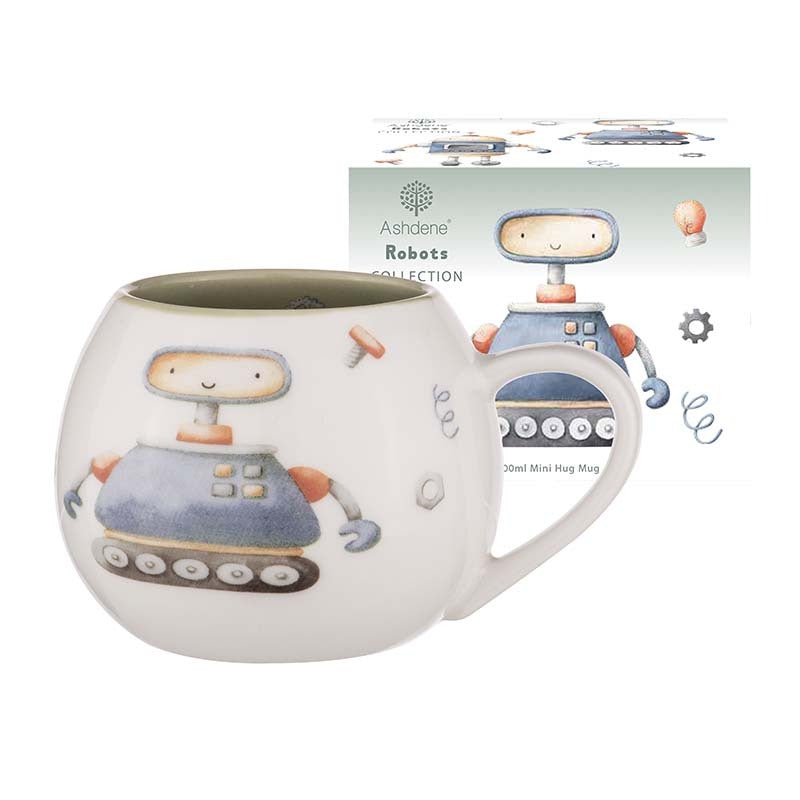 2PK Ashdene Robots Kids/Child 200ml Drinking Mini Hug Mug