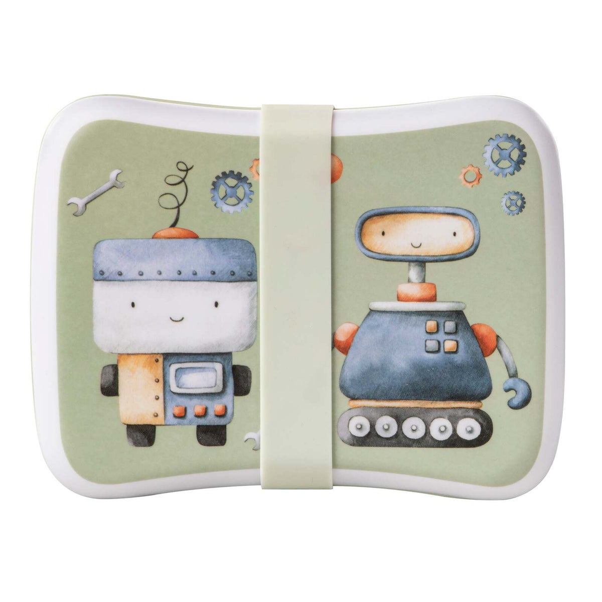 2PK Ashdene Robots Kids 17cm Melamine Lunch Box - Green
