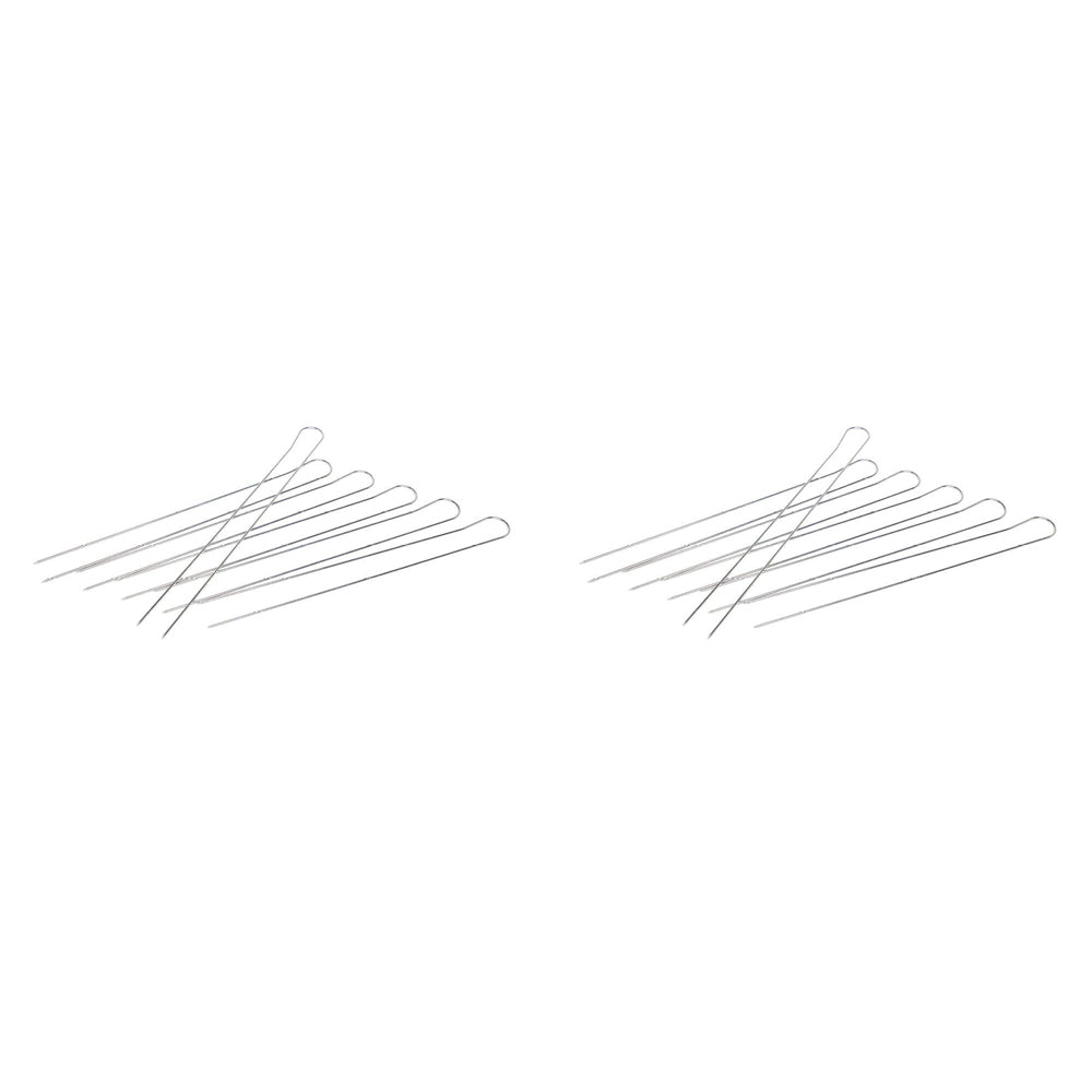 2 x 6pc Wiltshire Reusable Stainless Steel Double Barbeque Skewers 33cm