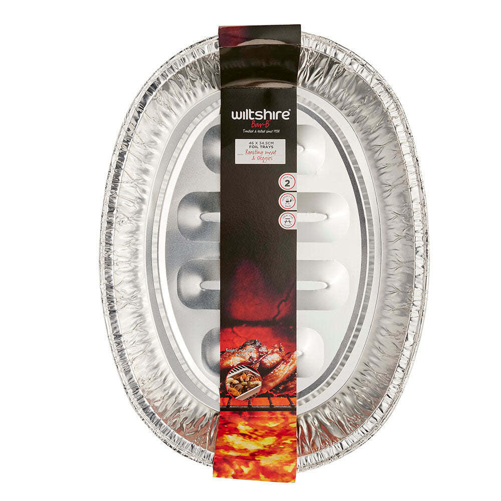 2 x 2pc Wiltshire Bar-B Disposable Barbeque Foil Trays Extra Large