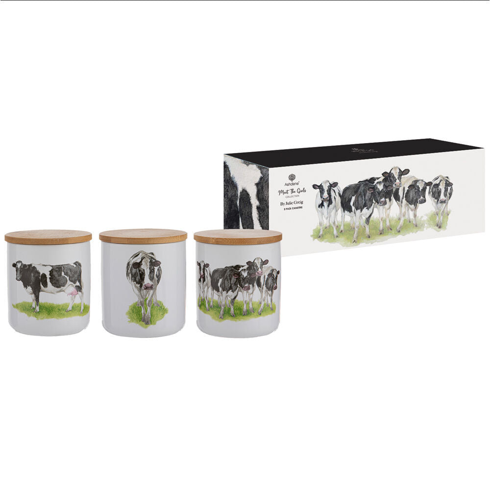 2x 3pc Ashdene Meet The Girls Round Food Storage Canister 10.5x12cm