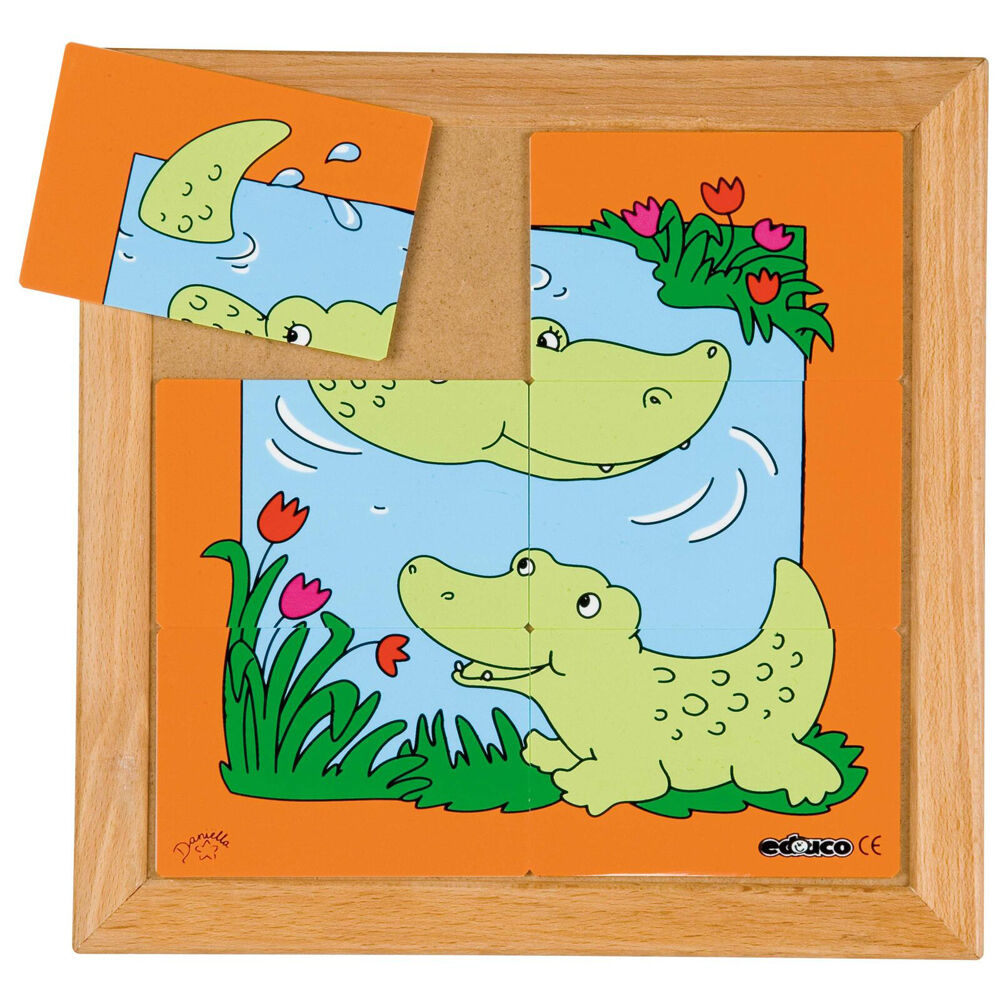 6pc Educo Mother and Child - Crocodile Puzzle Educational Play Kids/Children 3y+