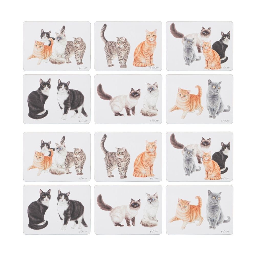 2x 6pc Ashdene Purrrfect Moments Placemat 29x21.5cm - White