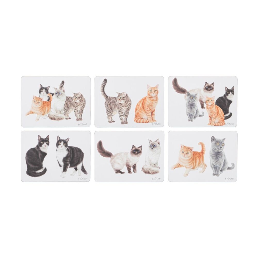 2x 6pc Ashdene Purrrfect Moments Placemat 29x21.5cm - White