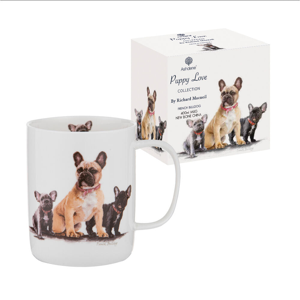4PK Ashdene Puppy Love French Bulldog Drinking Coffee/Tea Mug 11.5x8cm