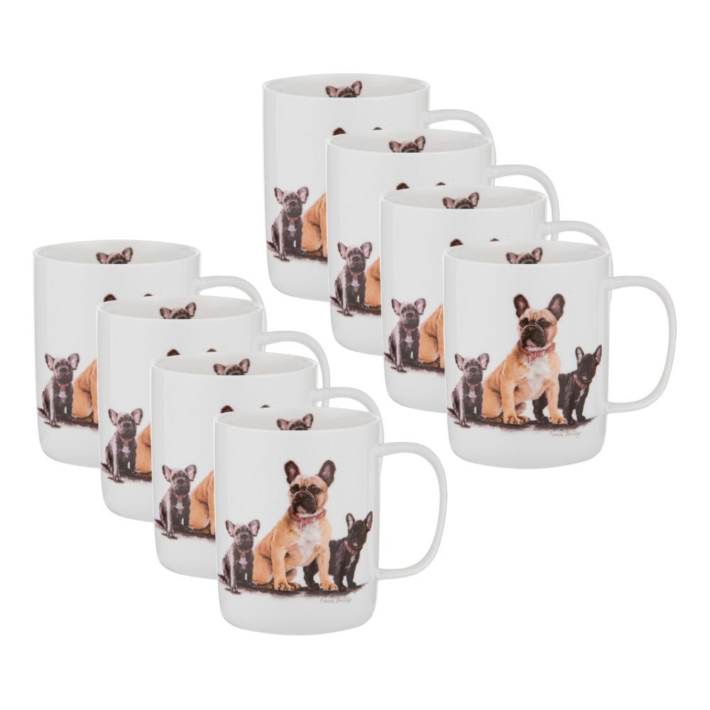8PK Ashdene Puppy Love French Bulldog Drinking Coffee/Tea Mug 11.5x8cm