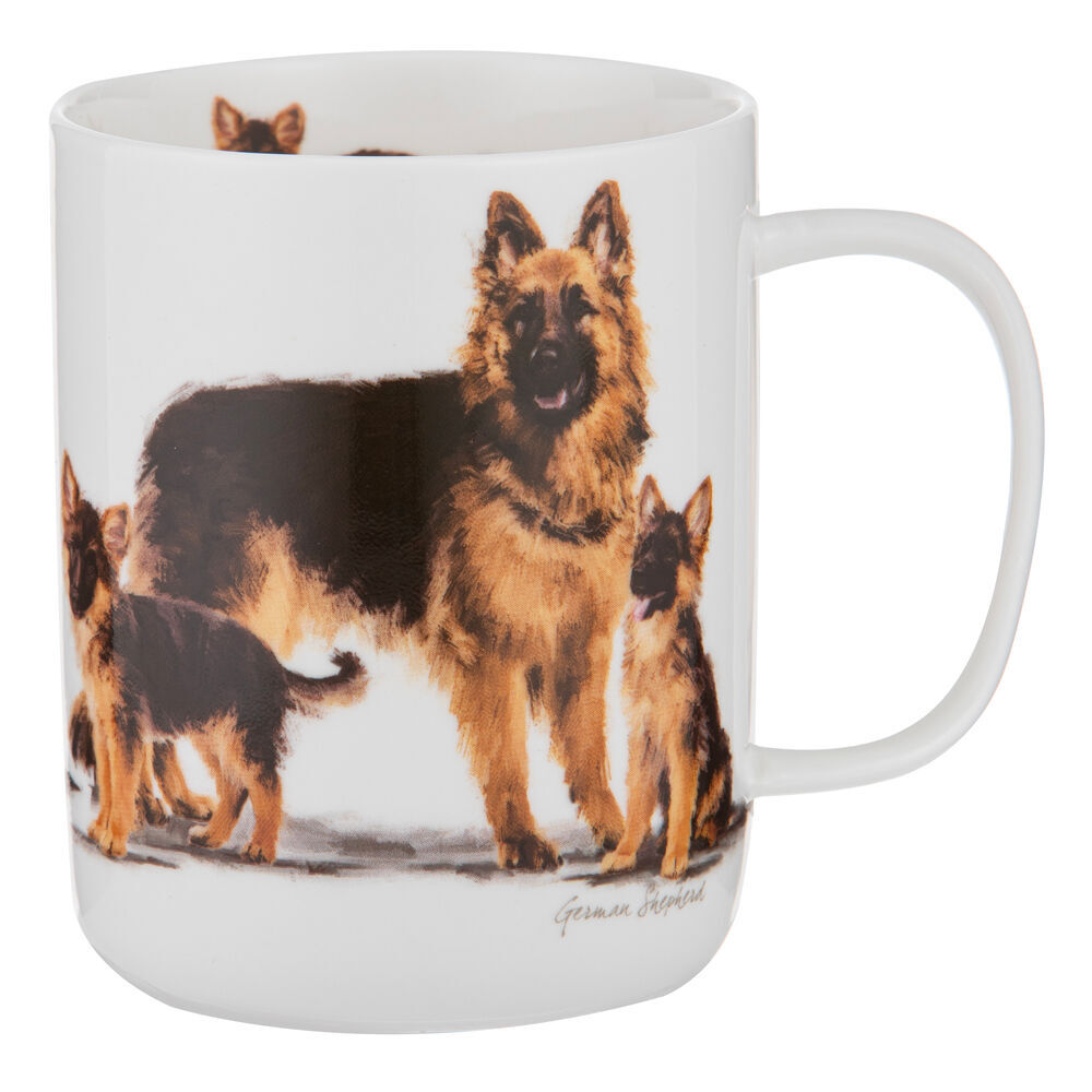 4PK Ashdene Puppy Love German Shepherd Drinking Coffee/Tea Mug 11.5x8cm