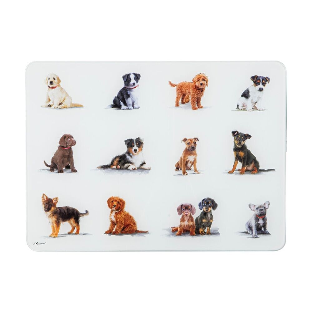 2PK Ashdene Puppy Love Surface Table Placemat Protector 30x40cm - White