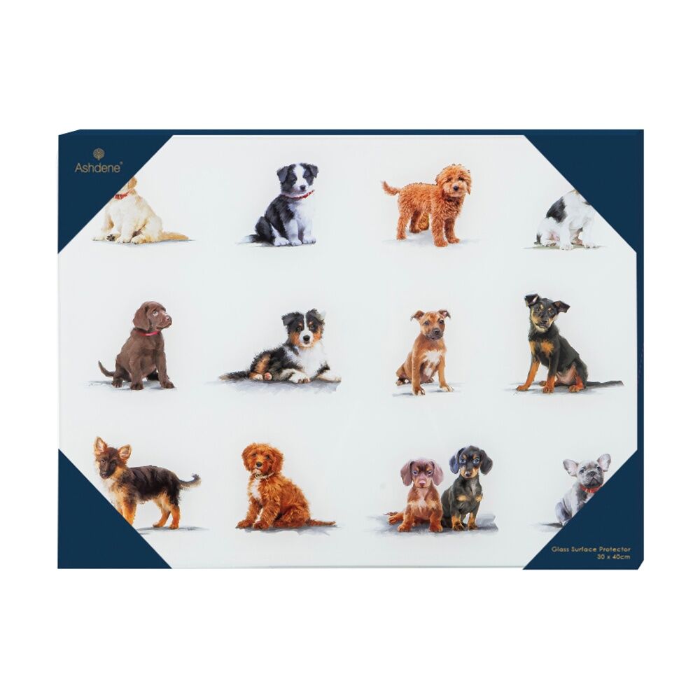 2PK Ashdene Puppy Love Surface Table Placemat Protector 30x40cm - White