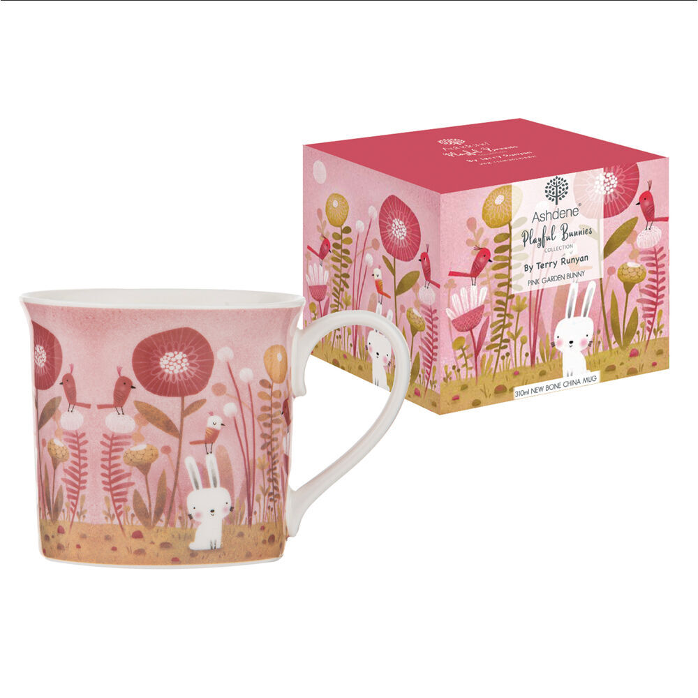 4PK Ashdene Playful Bunnies Beverage Mug Drinkware Assorted