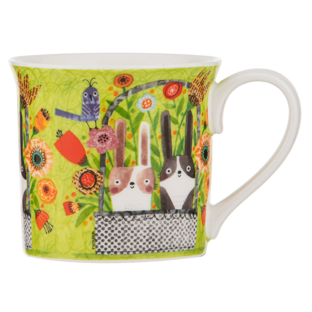 4PK Ashdene Playful Bunnies Beverage Mug Drinkware Assorted