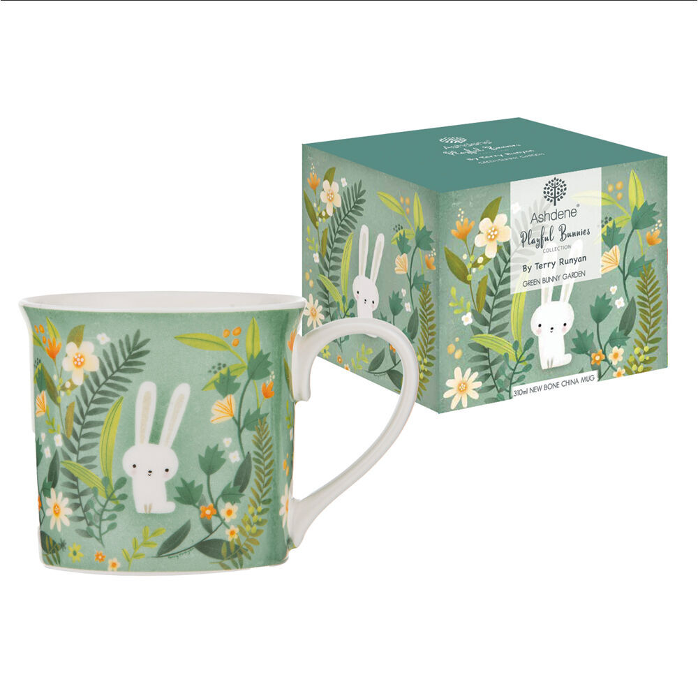 4PK Ashdene Playful Bunnies Beverage Mug Drinkware Assorted