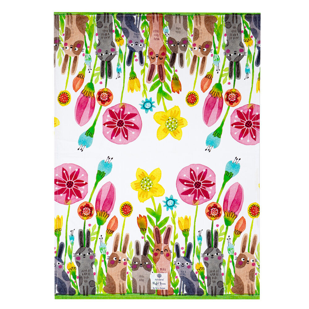 2x 2pc Ashdene Playful Bunnies Kitchen Towel Cloth 50x70cm