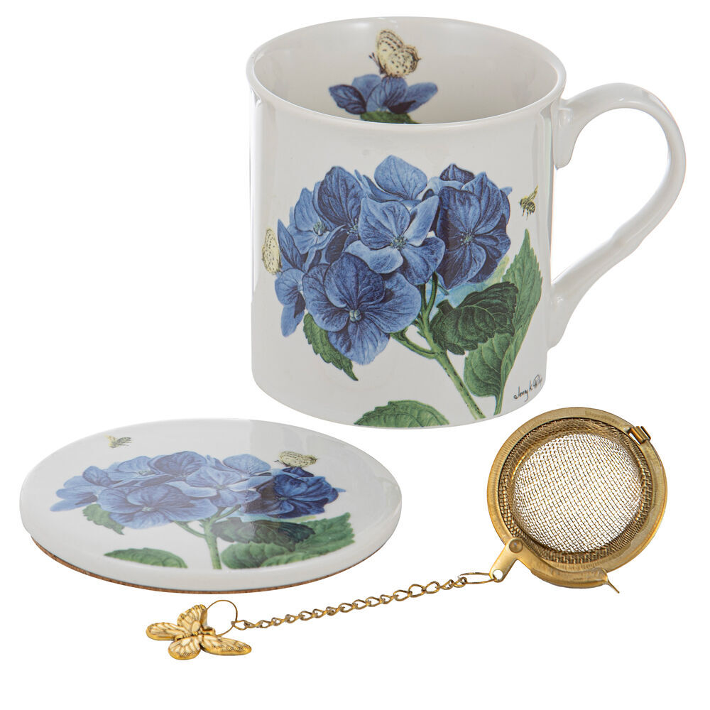 2PK Ashdene Jenny's Garden Blue Tea Cup Hydrangea Gift Set Assorted