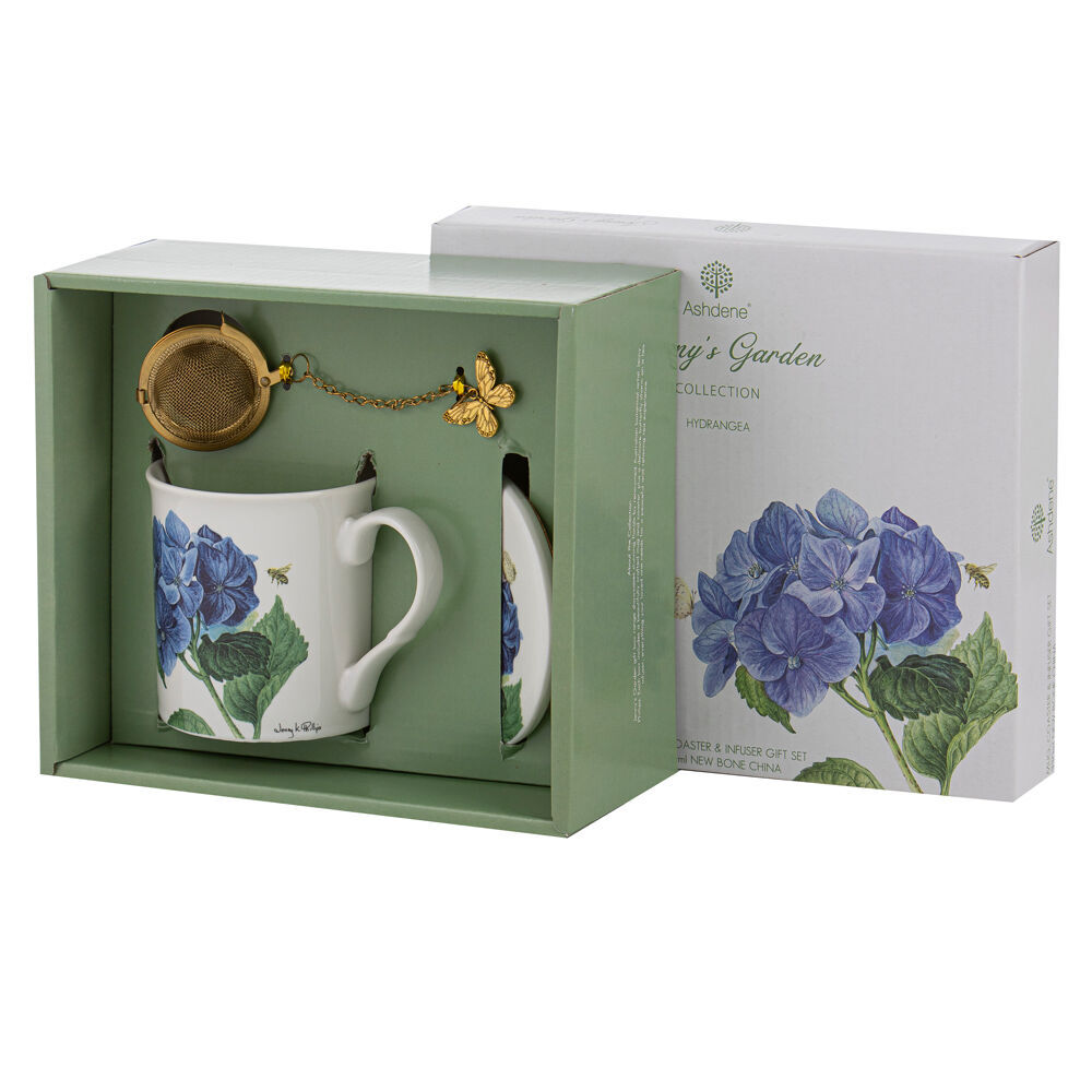2PK Ashdene Jenny's Garden Blue Tea Cup Hydrangea Gift Set Assorted