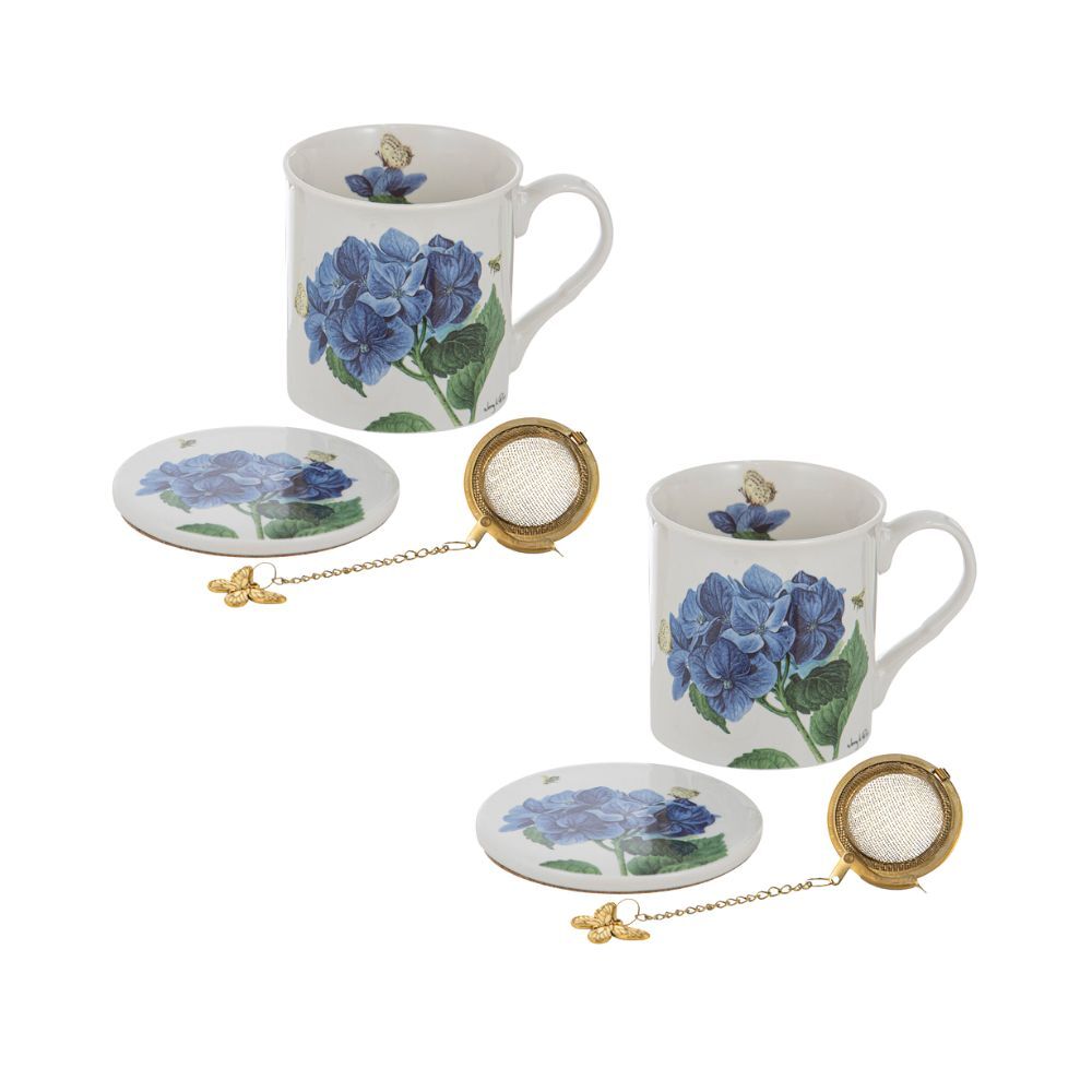 2PK Ashdene Jenny's Garden Blue Tea Cup Hydrangea Gift Set Assorted