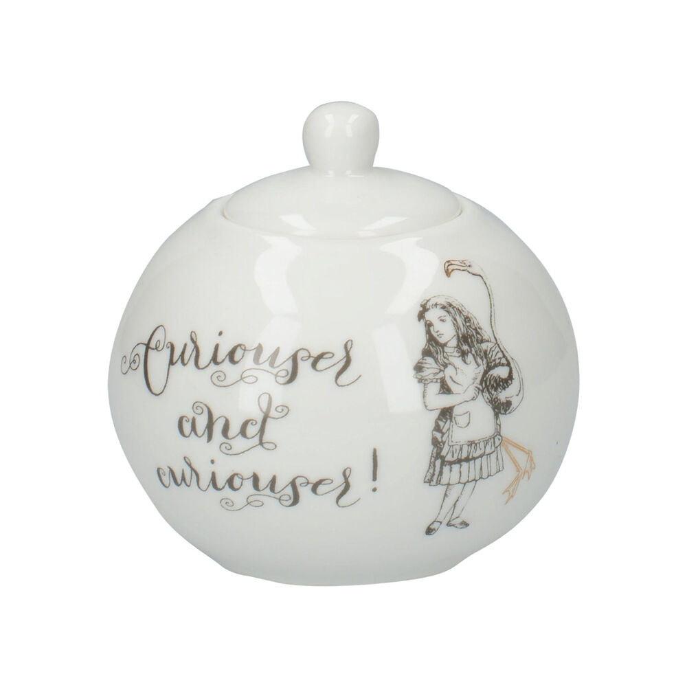 2pc Mikasa x V & A Alice In Wonderland Sugar and Creamer Bowl Set White/Black