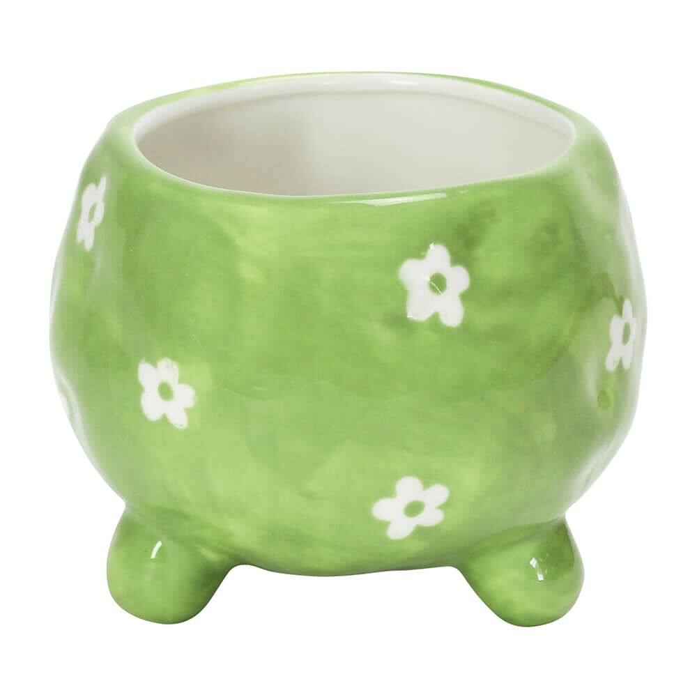 4PK Annabel Trends Ceramic Planter Flower Pot 8.5x10cm - Daisy Green