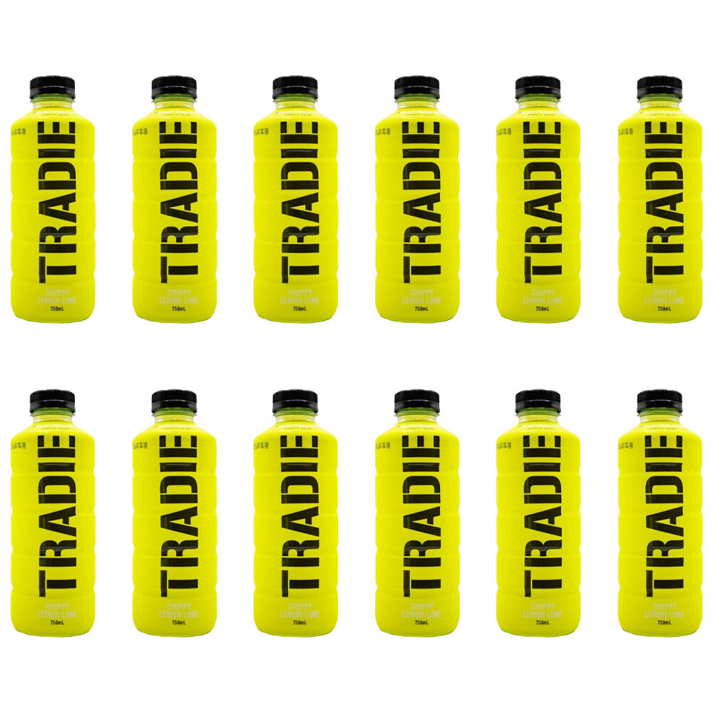 12PK Tradie Electrolytes 750ml Sports Beverage Drink - Chippy Lemon Lime