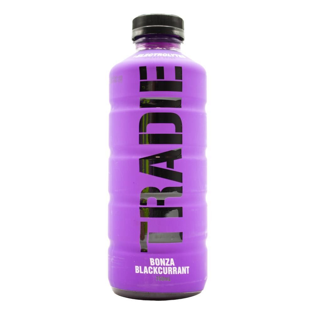 12PK Tradie Electrolytes 750ml Sports Drink - Bonza Blackcurrant