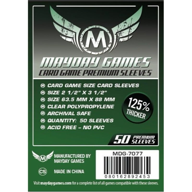 10PK 50pc Mayday 63.5x88mm Premium Card Game Sleeves Dark Green