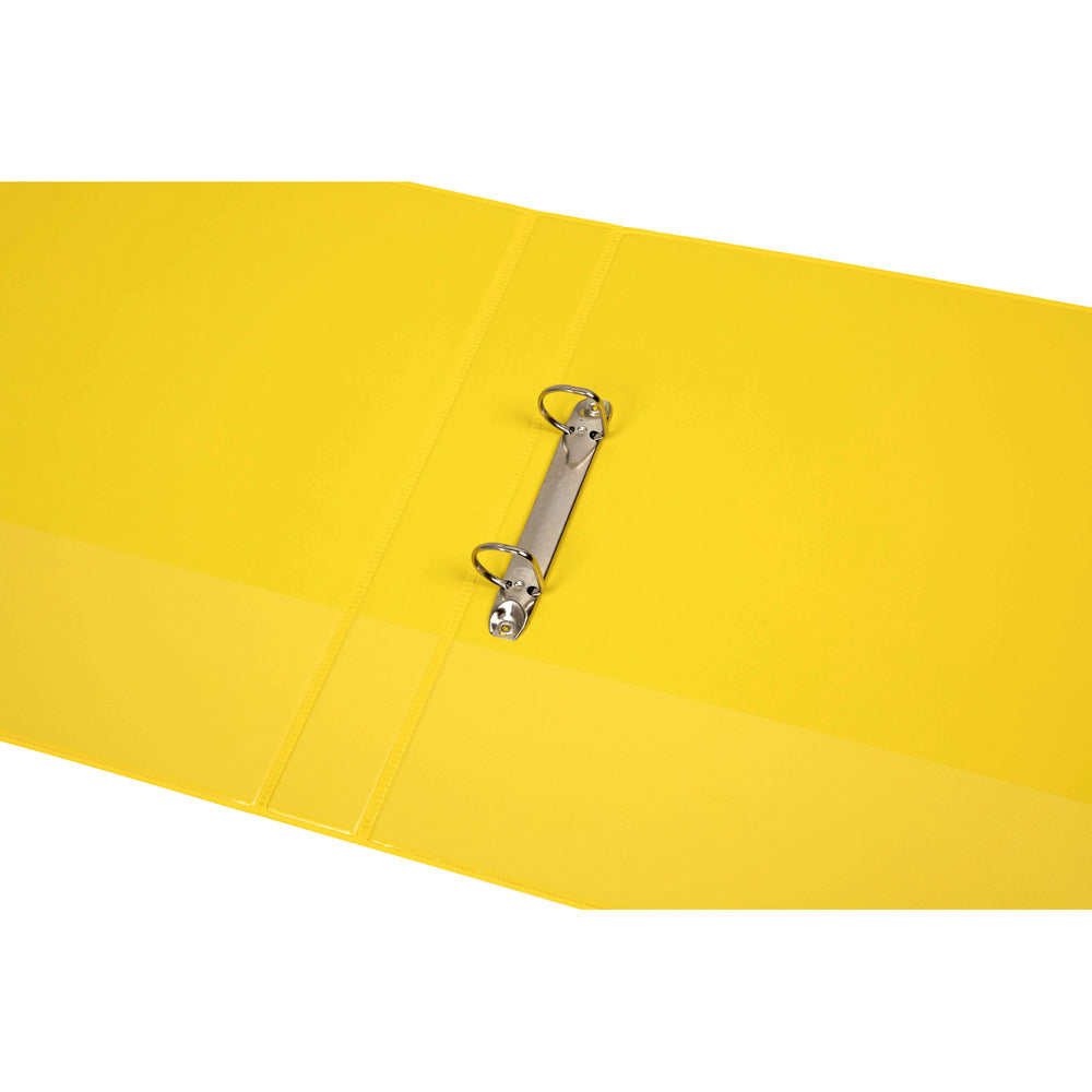 6PK Marbig PP Clearview 2 D-Ring 25mm A4 Insert Binder File Organiser - Yellow