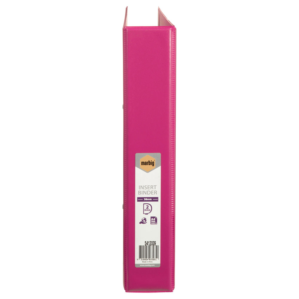 6PK Marbig PP Clearview 2 D-Ring 38mm A4 Insert Binder File Organiser - Pink