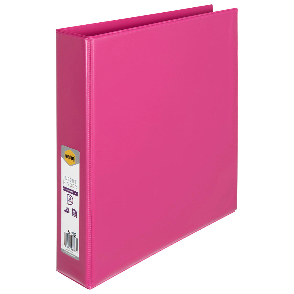 6PK Marbig PP Clearview 2 D-Ring 38mm A4 Insert Binder File Organiser - Pink