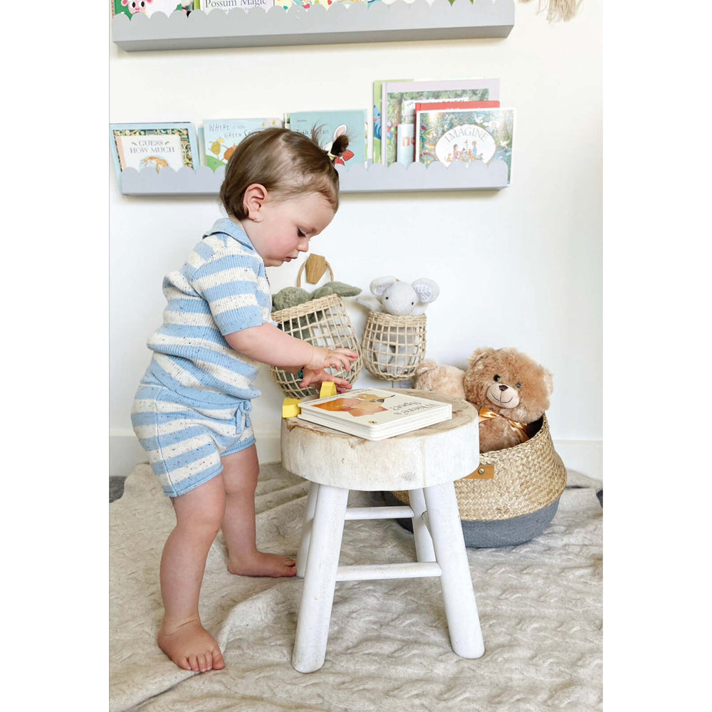 Ponchik Cotton Polo Ocean Speckle Stripe Knit Size 6-12m
