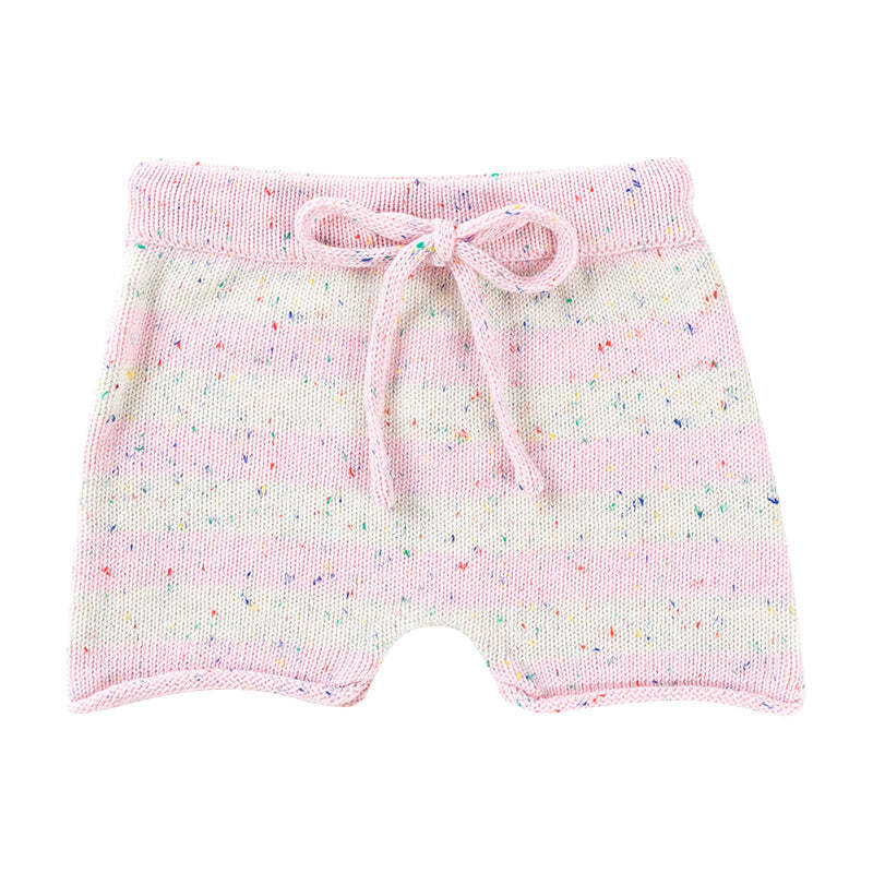 Ponchik Cotton Shorts Fairy Floss Speckle Stripe Knit Size 3-6m