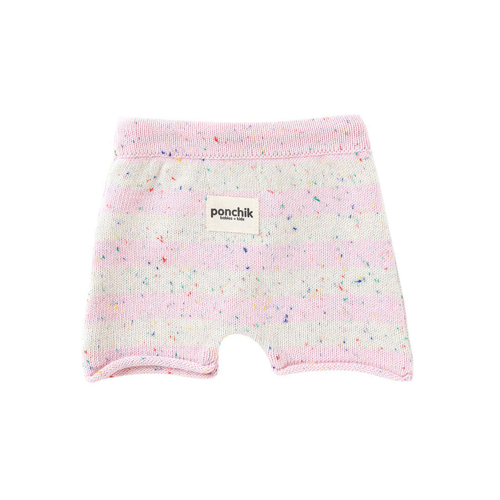 Ponchik Cotton Shorts Fairy Floss Speckle Stripe Knit Size 5y