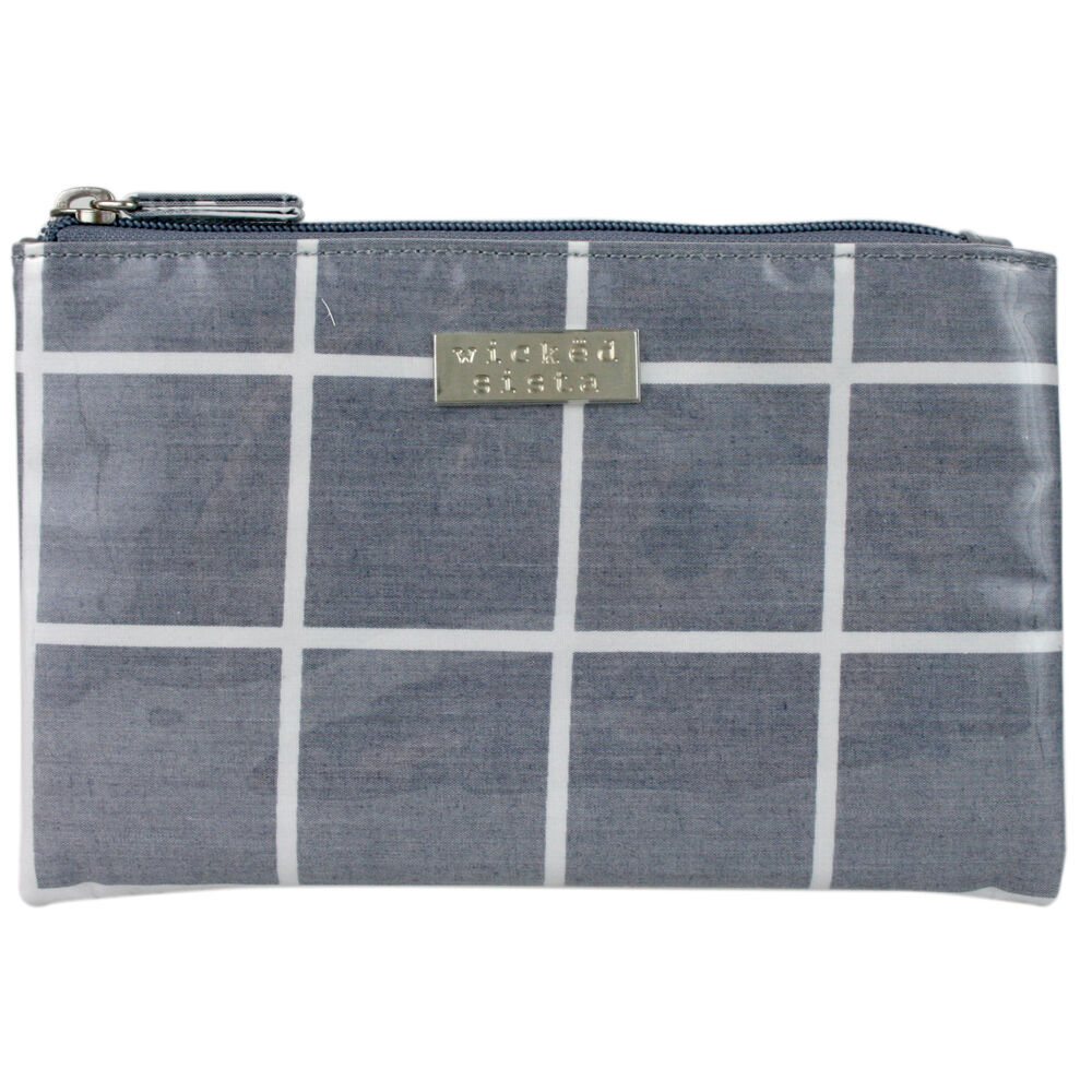 2PK Wicked Sista A Perfect Grid Large Flat Purse 21x14cm - Grey