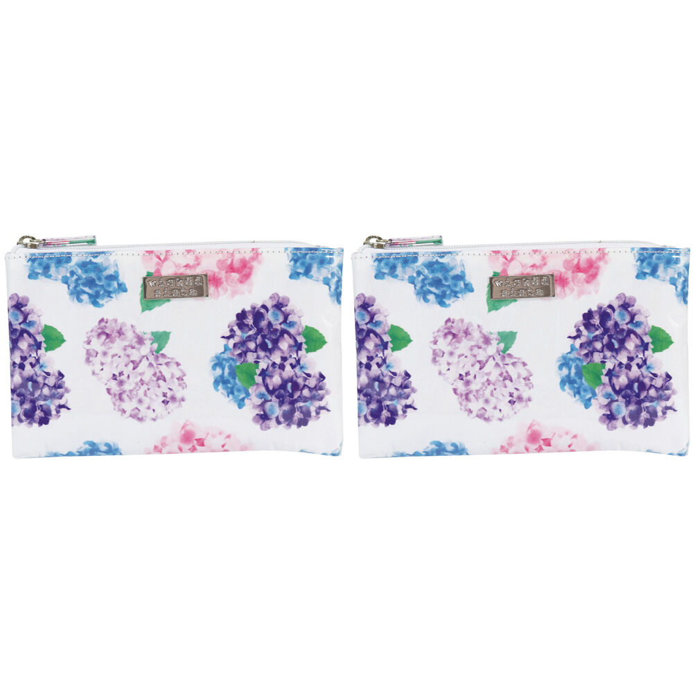 2PK Wicked Sista Hydrangeas Large Flat Purse 21x14cm Rectangle