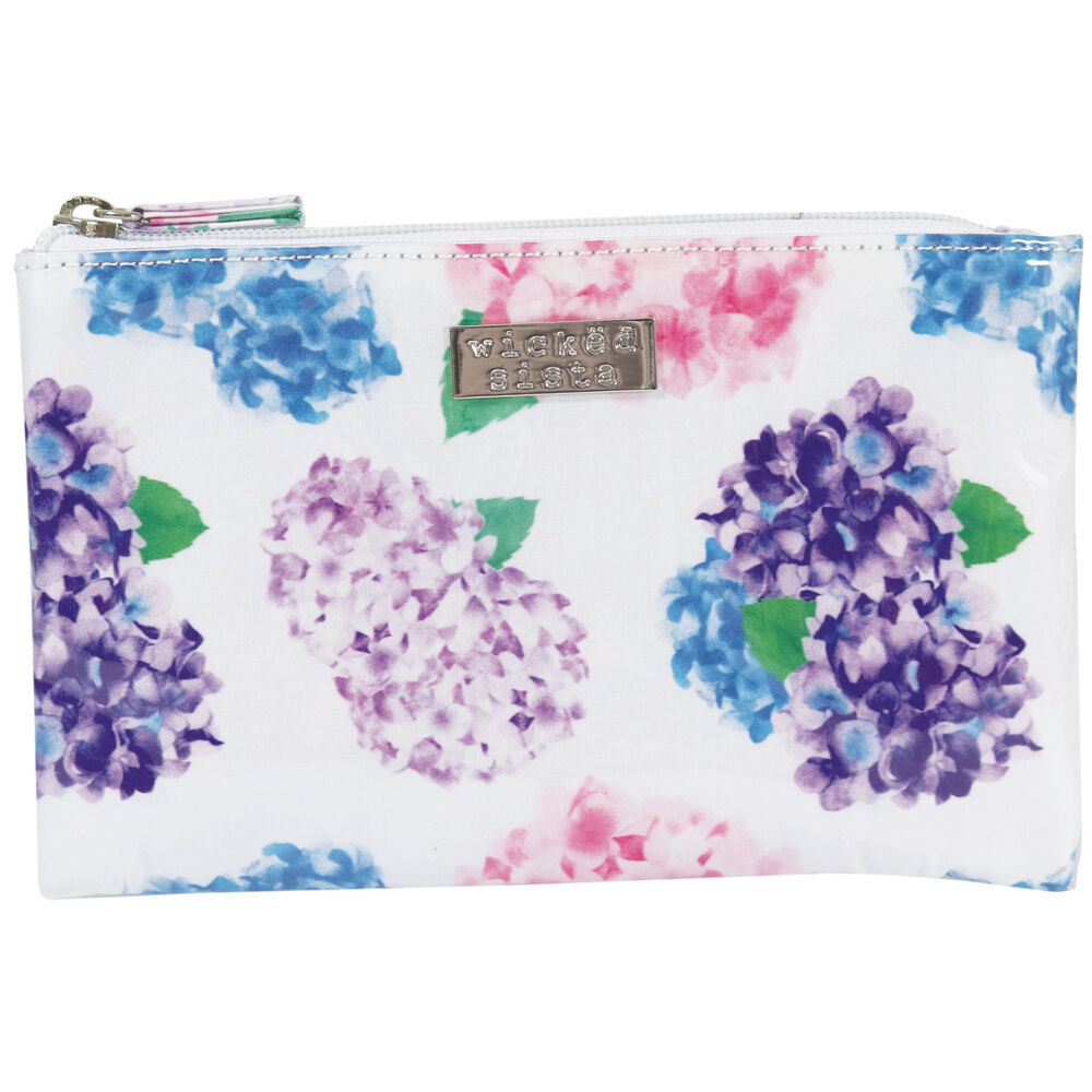 2PK Wicked Sista Hydrangeas Large Flat Purse 21x14cm Rectangle