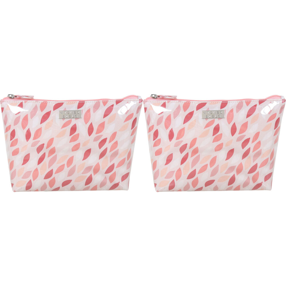 2PK Wicked Sista Coral Leaves Medium Soft A-Line Cosmetic Bag 27x17.5cm