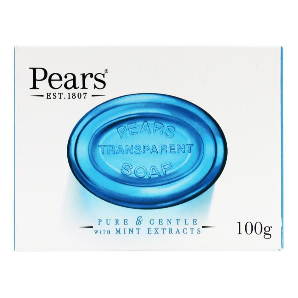 12PK Pears Pure & Gentle 100g Transparent Bar Soap w/ Mint Extracts
