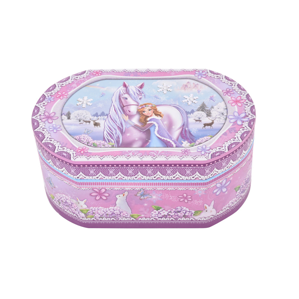 2PK Gibson Gifts Girls Princess Oval Musical Jewelry Box Holder